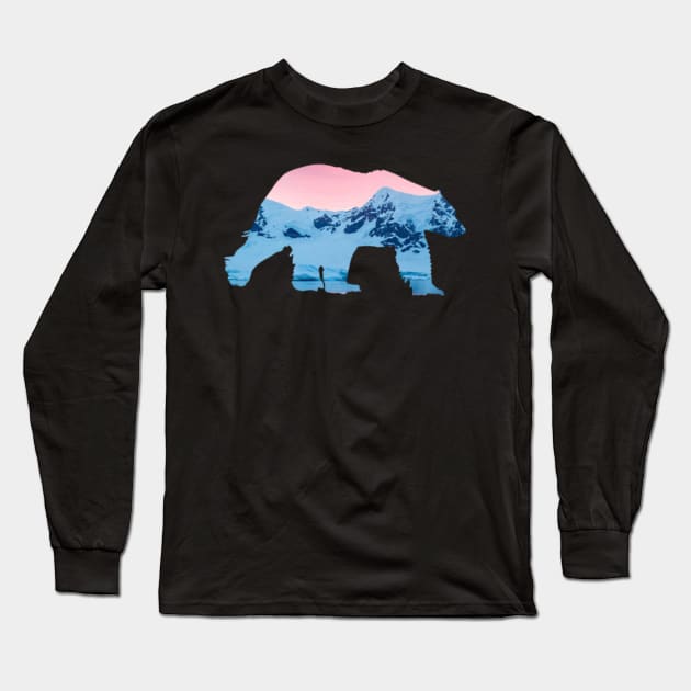 Polar Bear Antarctica Cut Out Long Sleeve T-Shirt by shellysom91